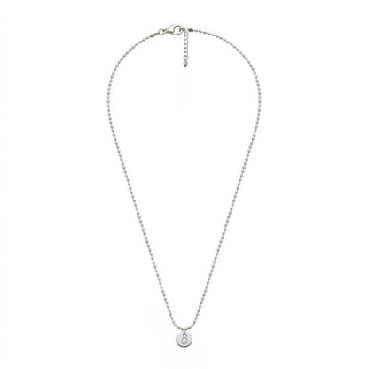 Collier La Corniche en plaqué argent 10 microns, chaîne boule diamantée et médaillon au monogramme LB gravé recto-verso — Ligne Bleue, Marseille