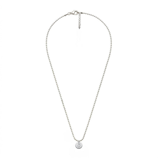 Collier La Corniche en plaqué argent 10 microns, chaîne boule diamantée et médaillon au monogramme LB gravé recto-verso — Ligne Bleue, Marseille