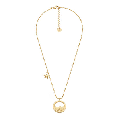 collier Malmousque chaîne boule diamantée dorée — médaille Marseille ajourée, bijou doré à l'or fin Ligne Bleue, fabriqué à Marseille