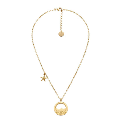 collier Malmousque maille forçat pampille étoile de mer — médaille Marseille ajourée, bijou doré à l'or fin Ligne Bleue, fabriqué à Marseille