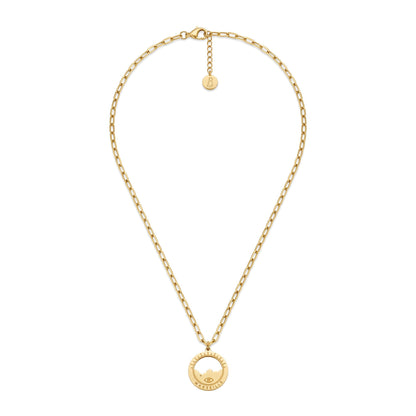 Collier Sormiou maille épaisse — médaille Marseille ajourée, bijou doré à l'or fin Ligne Bleue, fabriqué à Marseille